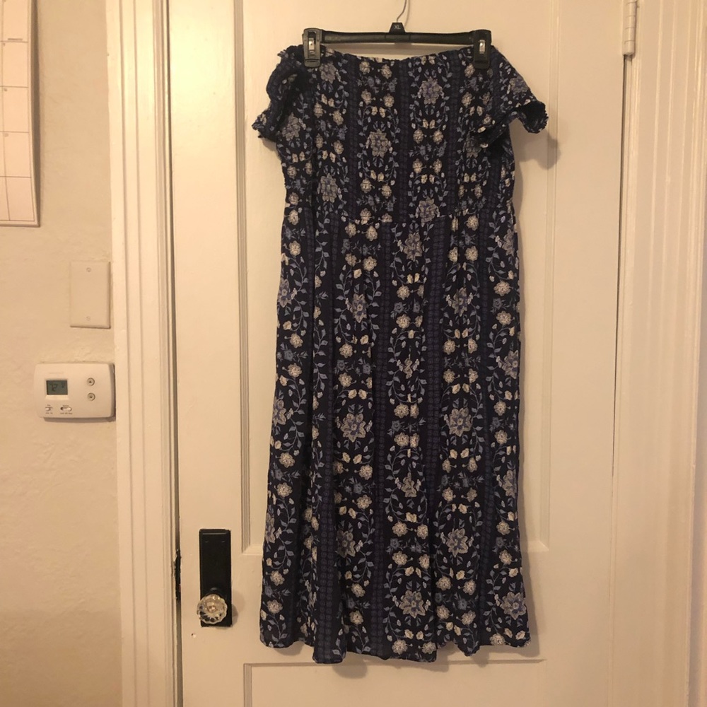 Floral off the shoulder midi dress | Old Navy